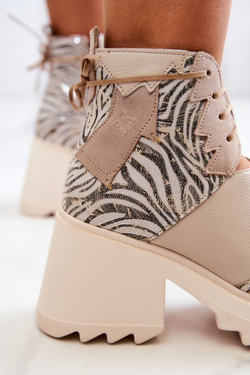 Pele Botas com zíperes Tem que serciejka 05321-04 bege