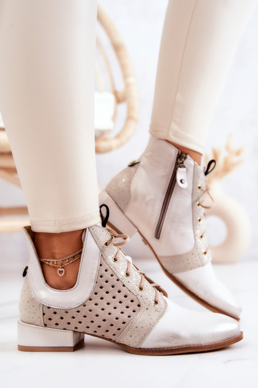 Pele Botas Calçados Tem que serciejka 05541-25 cor de marfim