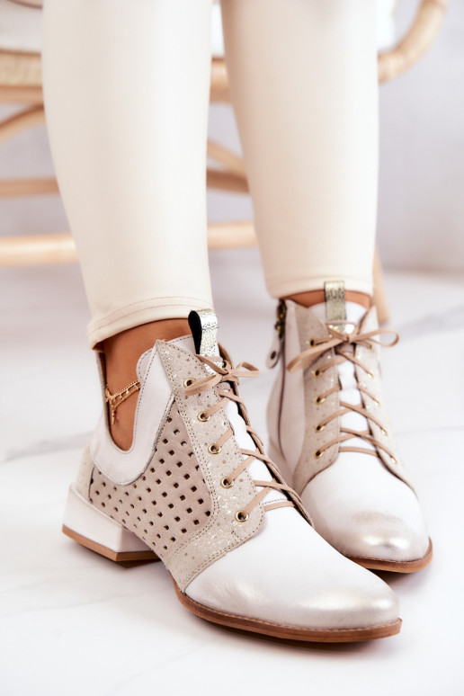 Pele Botas Calçados Tem que serciejka 05541-25 cor de marfim