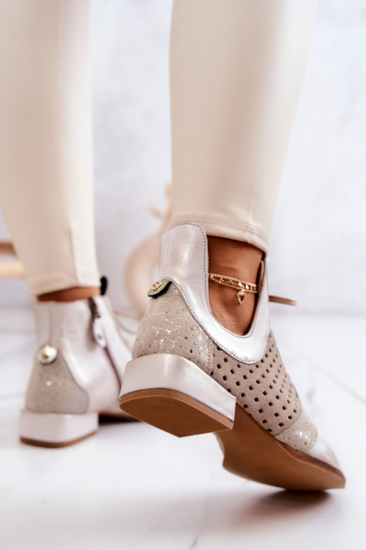 Pele Botas Calçados Tem que serciejka 05541-25 cor de marfim