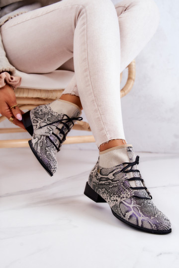 Botas femininas de camurça Calçados com imitação de pele de cobra Tem que serciejka 04744-03 bege 2