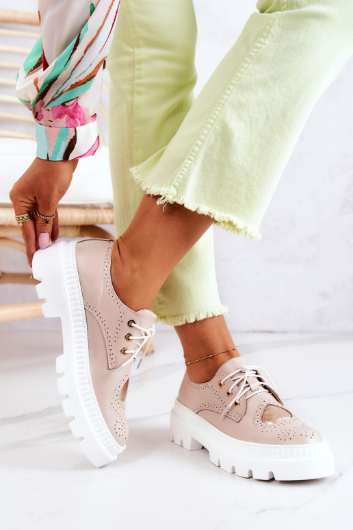 Pele sapato com corações bege Curtis Pele sapato com corações bege Curtis