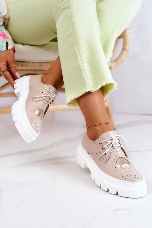 Pele sapato com corações bege Curtis Pele sapato com corações bege Curtis