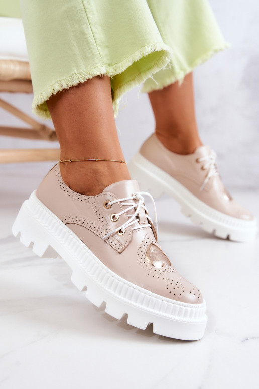 Pele sapato com corações bege Curtis Pele sapato com corações bege Curtis