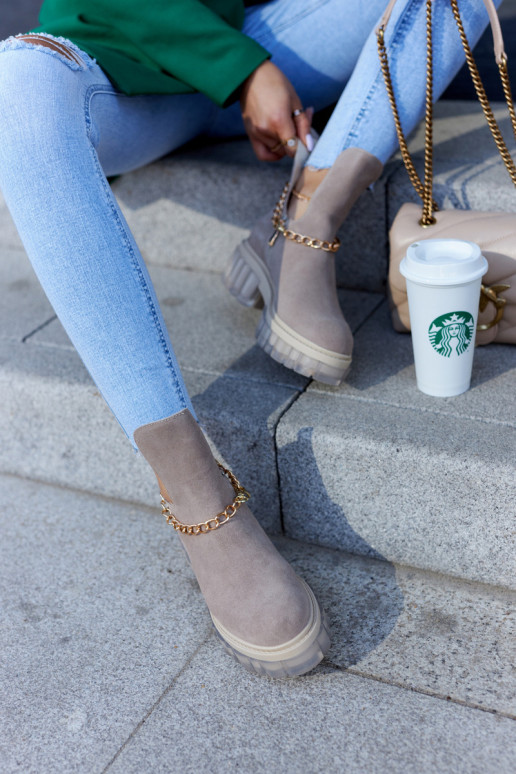 Elegante Sapatos de camurça Recortar bege Lemar Forget Me