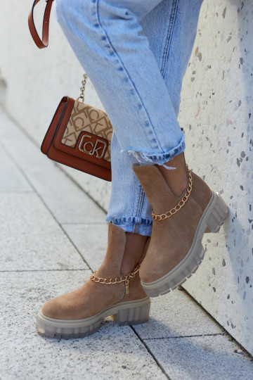 Botas de camurça na cor marrons com recortes estilosos Lemar Forget Me