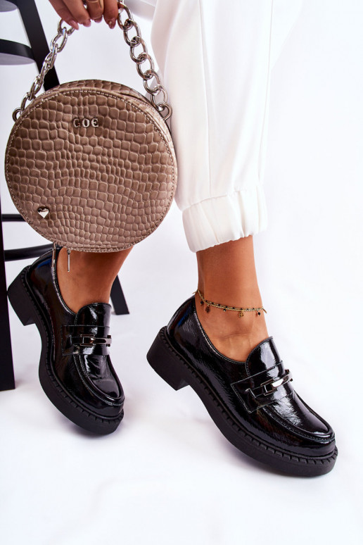 com efeito verniz sapato Com decoração prateada cor preta Lemar Hestill com efeito verniz sapato Com decoração prateada cor preta Lemar Hestill