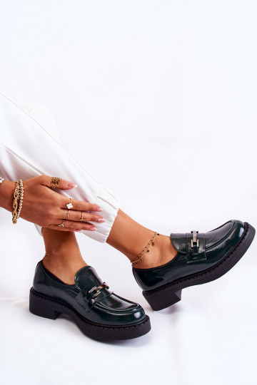 com efeito verniz sapato Com decoração prateada cor verde Lemar Hestill 2