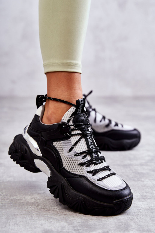 Feminino tênis Memory Foam System Big Star KK274053 Preto e-cor cinza Feminino tênis Memory Foam System Big Star KK274053 Preto e-cor cinza