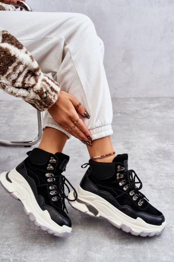 Tênis femininos altos GOE KK2N4098 pretos 2