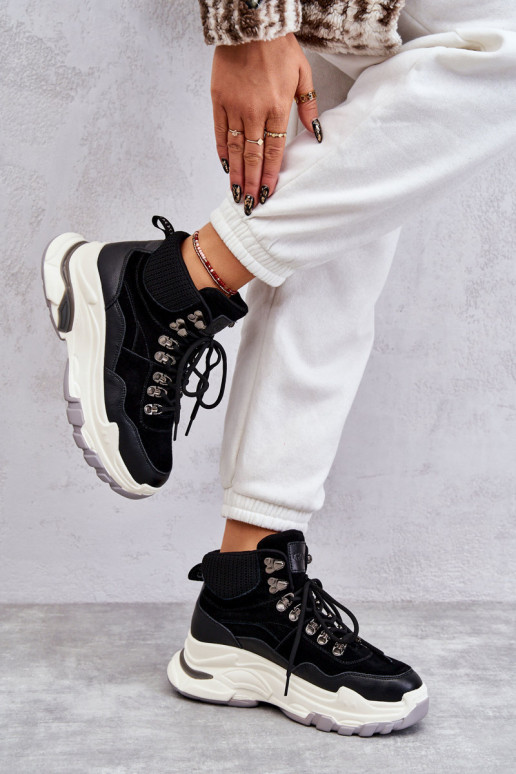 Feminino Alto tênis GOE KK2N4098 cor preta Feminino Alto tênis GOE KK2N4098 cor preta