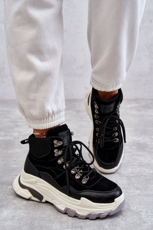 Feminino Alto tênis GOE KK2N4098 cor preta Feminino Alto tênis GOE KK2N4098 cor preta