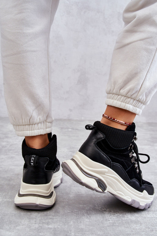 Feminino Alto tênis GOE KK2N4098 cor preta Feminino Alto tênis GOE KK2N4098 cor preta