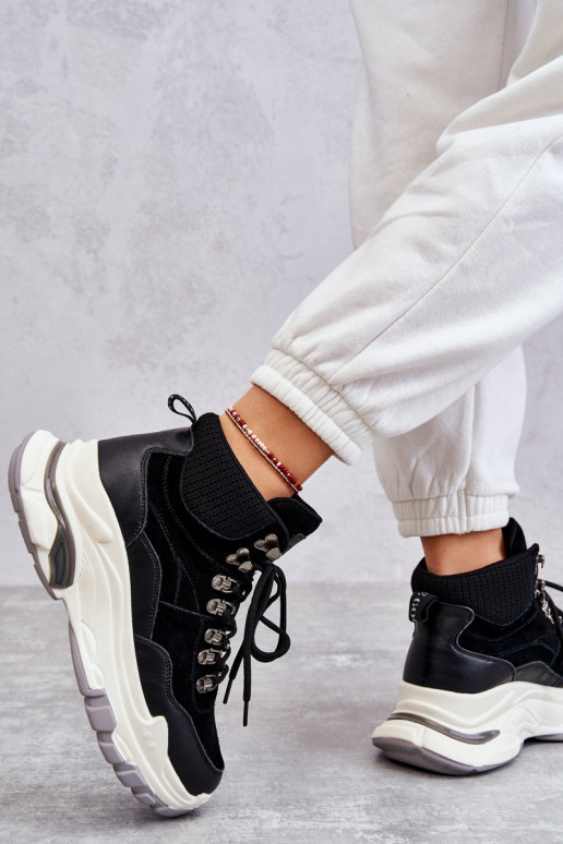 Feminino Alto tênis GOE KK2N4098 cor preta Feminino Alto tênis GOE KK2N4098 cor preta