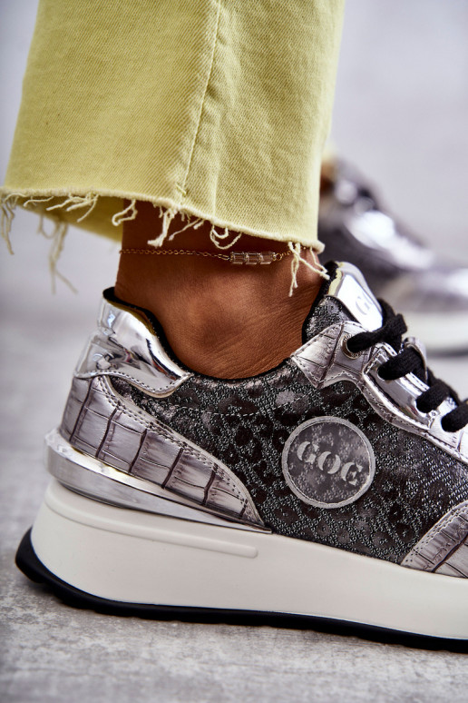 Feminino tênis Em uma cunha GOE KK2N4083 cor prata Feminino tênis Em uma cunha GOE KK2N4083 cor prata