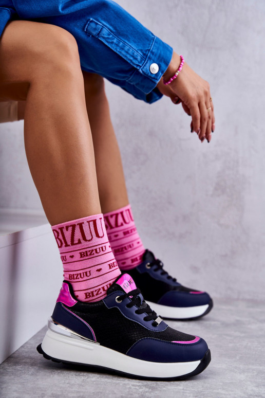 Feminino tênis Em uma cunha GOE KK2N4081 Preto e-azul escuro Feminino tênis Em uma cunha GOE KK2N4081 Preto e-azul escuro