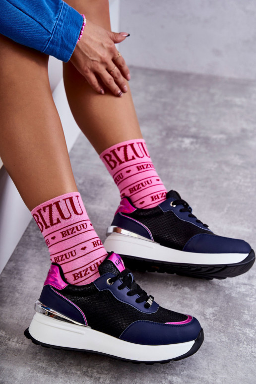 Feminino tênis Em uma cunha GOE KK2N4081 Preto e-azul escuro Feminino tênis Em uma cunha GOE KK2N4081 Preto e-azul escuro