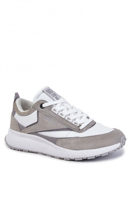 Tem que sercho Estilo esportivo sapato Big Star KK174021 Branco-cor cinza