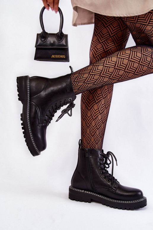 Feminino Botas com uma plataforma Big Star KK274538 cor preta Feminino Botas com uma plataforma Big Star KK274538 cor preta