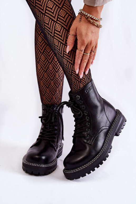 Feminino Botas com uma plataforma Big Star KK274538 cor preta Feminino Botas com uma plataforma Big Star KK274538 cor preta