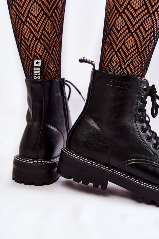 Feminino Botas com uma plataforma Big Star KK274538 cor preta Feminino Botas com uma plataforma Big Star KK274538 cor preta