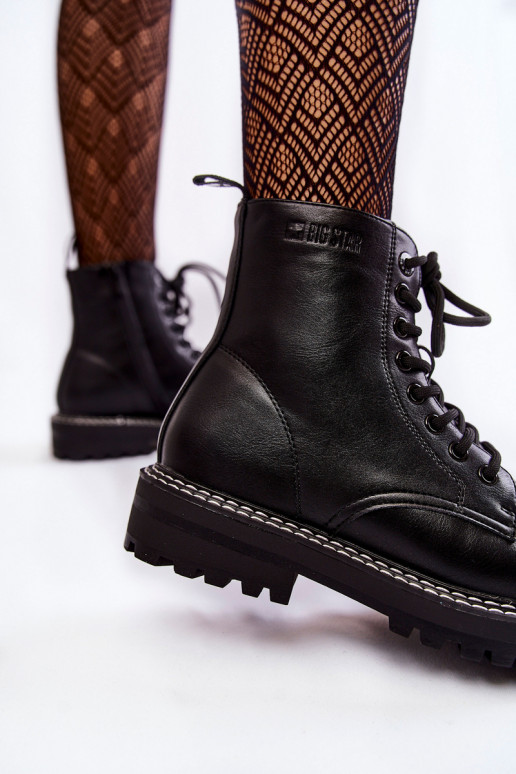 Feminino Botas com uma plataforma Big Star KK274538 cor preta Feminino Botas com uma plataforma Big Star KK274538 cor preta