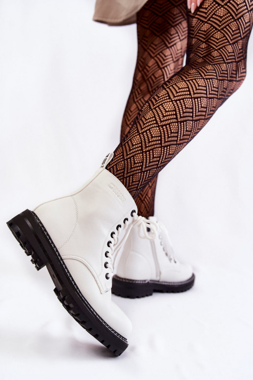 Feminino Botas com uma plataforma Big Star KK274539 cor branca