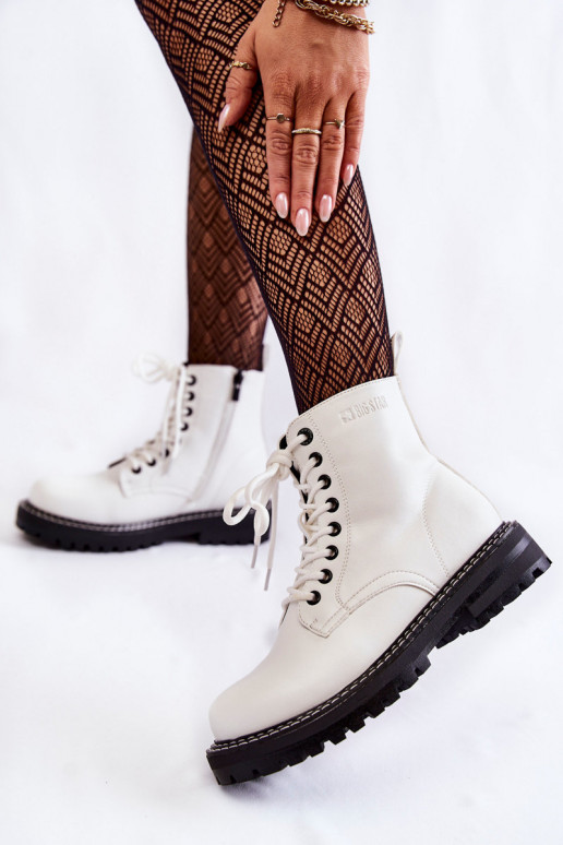 Feminino Botas com uma plataforma Big Star KK274539 cor branca