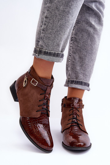 Botas femininas Calçados Tem que serciejka 5743A-02 cor marrom