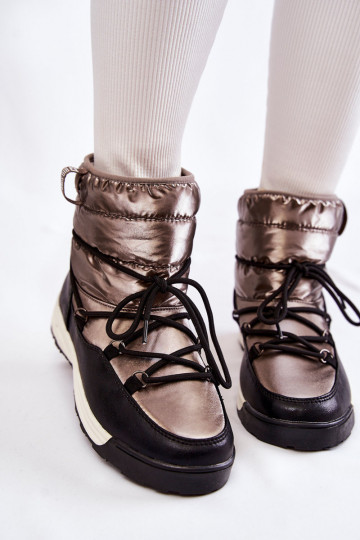 Feminino Botas de neve Memory Foam Big Star KK274275 cinza-cor preta 2