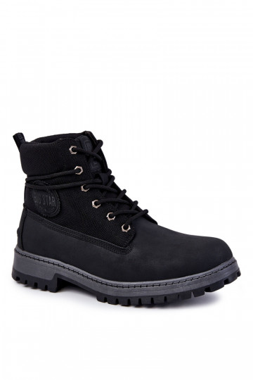 Tem que sercho Botas sapato Memory Foam Big Star KK174206 cor preta