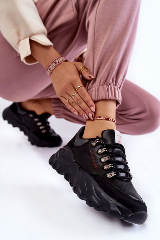 Feminino À modalo de tênis com uma plataforma Cross Jeans KK2R4073C cor preta Feminino À modalo de tênis com uma plataforma Cross Jeans KK2R4073C cor preta