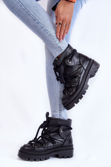 Feminino Elegante Botas Botas de neve cor preta Kallen 2