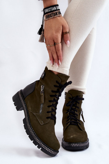 de camurça aquecimento Botas Laura Messi 2508 cor verde