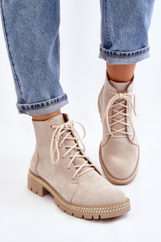 Botas com salto largo LeParaski Shoes 3285 cor de marfim Botas com salto largo LeParaski Shoes 3285 cor de marfim