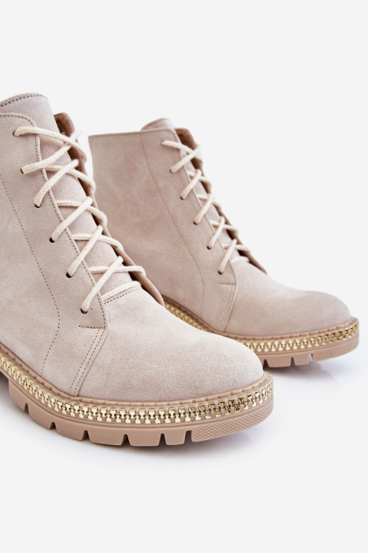 Botas com salto largo LeParaski Shoes 3285 cor de marfim Botas com salto largo LeParaski Shoes 3285 cor de marfim