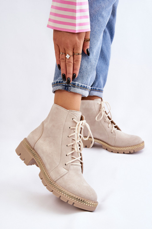 Botas com salto largo LeParaski Shoes 3285 cor de marfim Botas com salto largo LeParaski Shoes 3285 cor de marfim