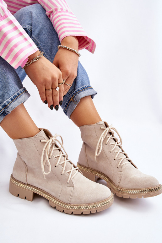 Botas com salto largo LeParaski Shoes 3285 cor de marfim Botas com salto largo LeParaski Shoes 3285 cor de marfim