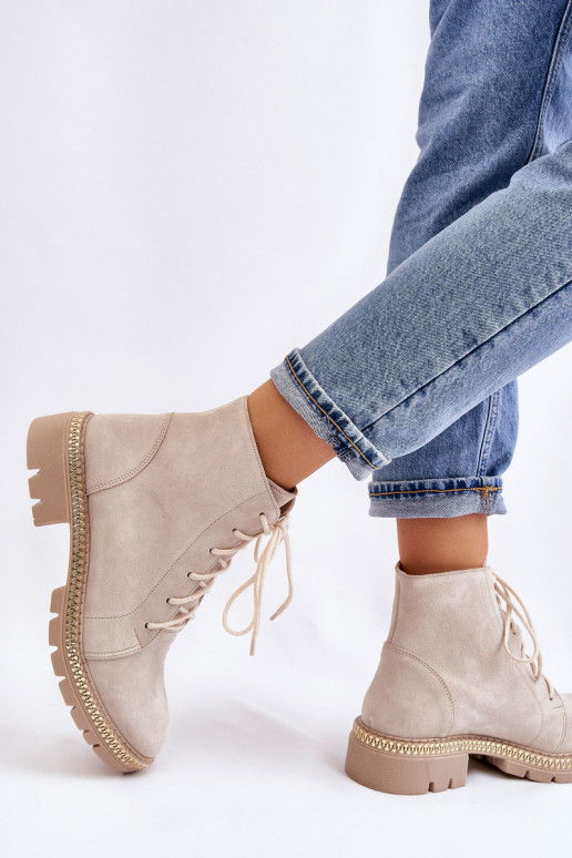 Botas com salto largo LeParaski Shoes 3285 cor de marfim Botas com salto largo LeParaski Shoes 3285 cor de marfim