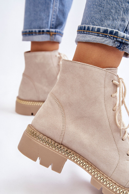 Botas com salto largo LeParaski Shoes 3285 cor de marfim Botas com salto largo LeParaski Shoes 3285 cor de marfim