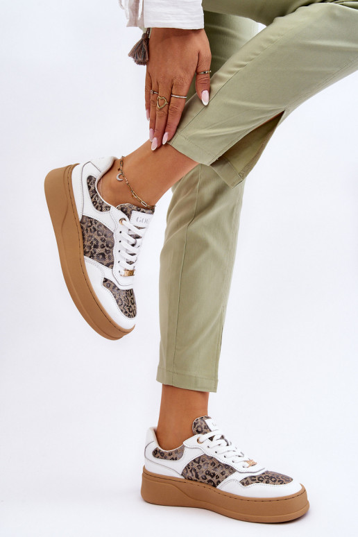 Feminino Tênis confortáveis GOE LL2N4052 Branco-bege Feminino Tênis confortáveis GOE LL2N4052 Branco-bege