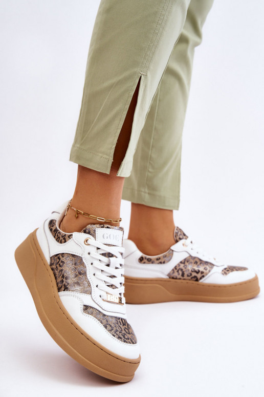 Feminino Tênis confortáveis GOE LL2N4052 Branco-bege Feminino Tênis confortáveis GOE LL2N4052 Branco-bege