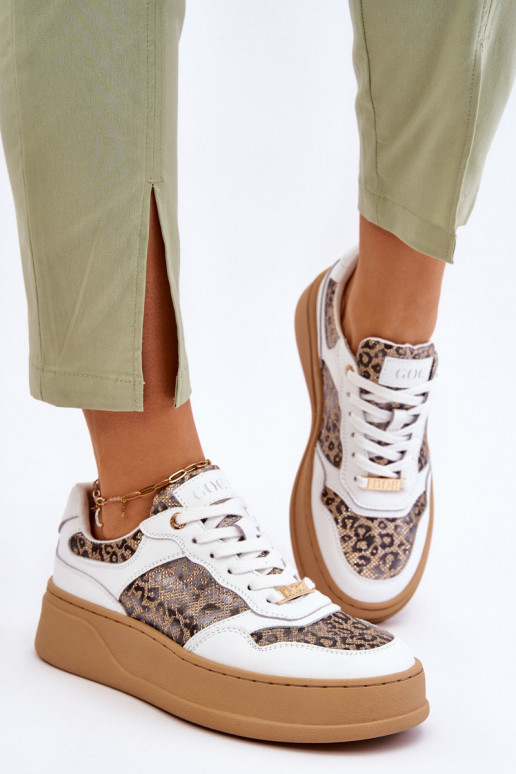 Feminino Tênis confortáveis GOE LL2N4052 Branco-bege Feminino Tênis confortáveis GOE LL2N4052 Branco-bege