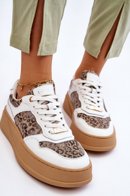 Feminino Tênis confortáveis GOE LL2N4052 Branco-bege Feminino Tênis confortáveis GOE LL2N4052 Branco-bege