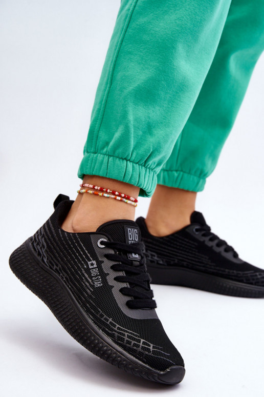 Feminino grade tênis Memory Foam System Big Star LL274662 cor preta Feminino grade tênis Memory Foam System Big Star LL274662 cor preta