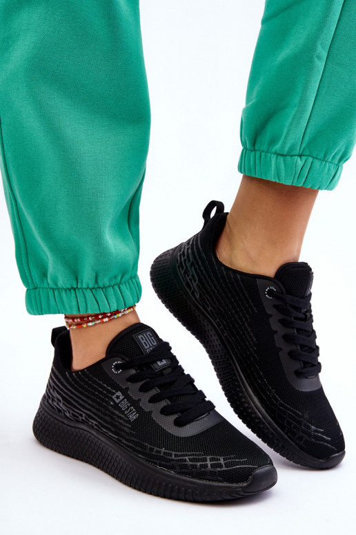 Feminino grade tênis Memory Foam System Big Star LL274662 cor preta Feminino grade tênis Memory Foam System Big Star LL274662 cor preta