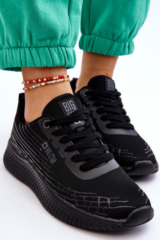 Feminino grade tênis Memory Foam System Big Star LL274662 cor preta Feminino grade tênis Memory Foam System Big Star LL274662 cor preta