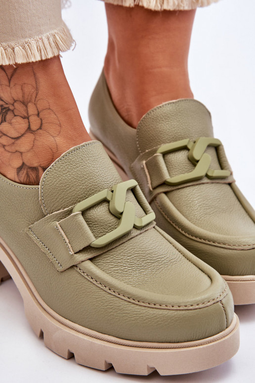 Estilo elegante sapato com salto com enfeites cor verde Lemar Harmell Estilo elegante sapato com salto com enfeites cor verde Lemar Harmell