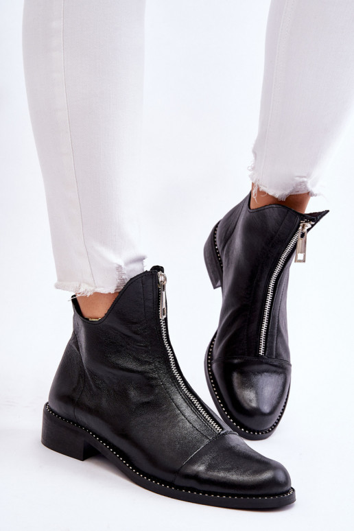 Pele Botas com zíperes Nicole 2785/037 cor preta Pele Botas com zíperes Nicole 2785/037 cor preta