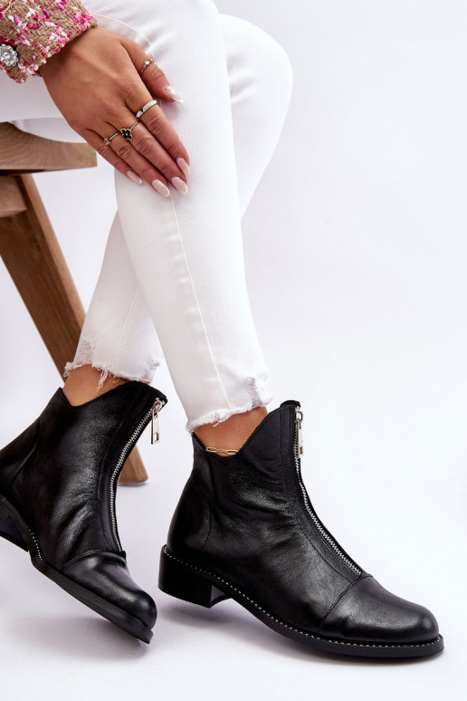 Pele Botas com zíperes Nicole 2785/037 cor preta Pele Botas com zíperes Nicole 2785/037 cor preta